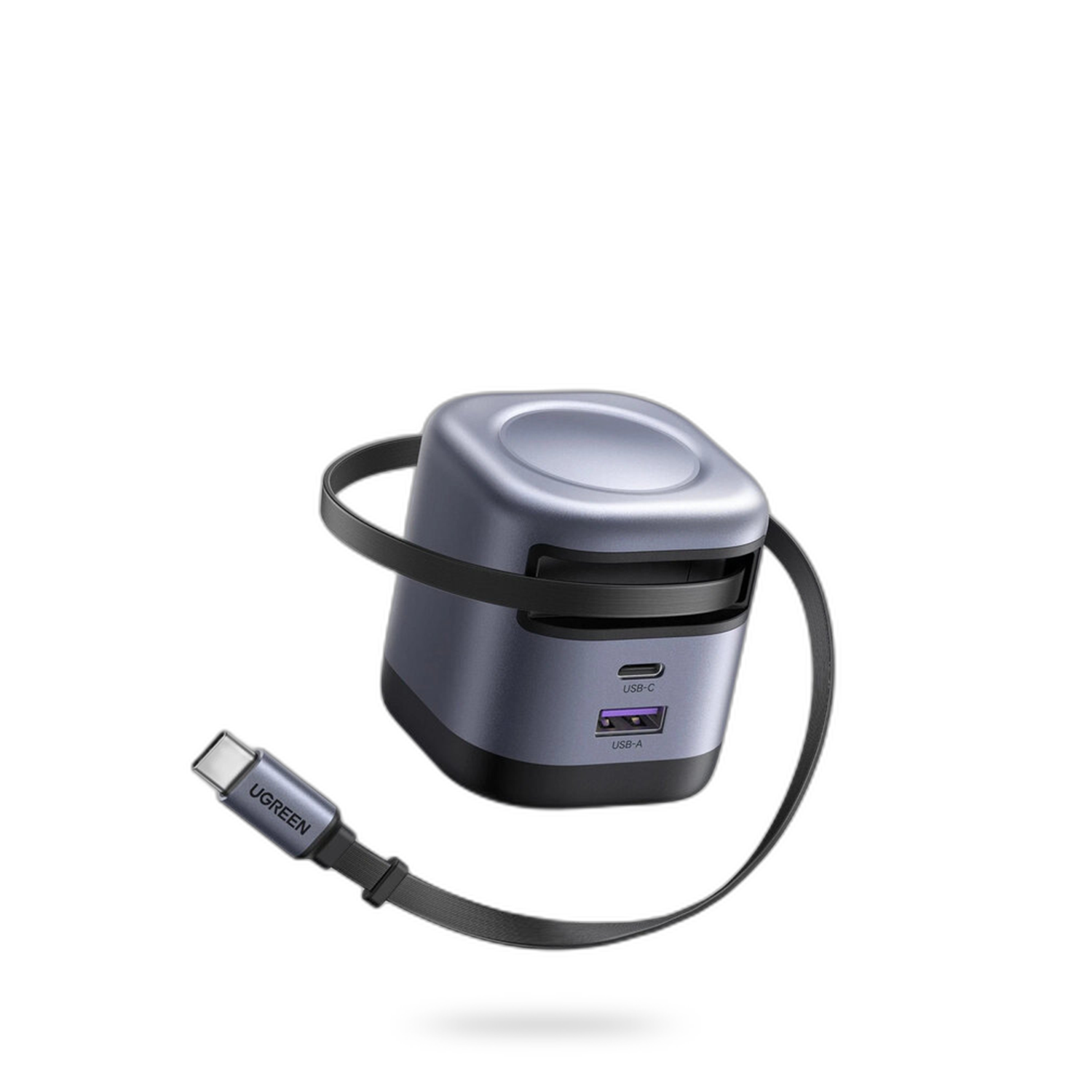 Ugreen Nexode X604 45W GaN Fast Charger with Retractable Cable - Space Gray